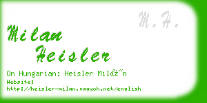 milan heisler business card